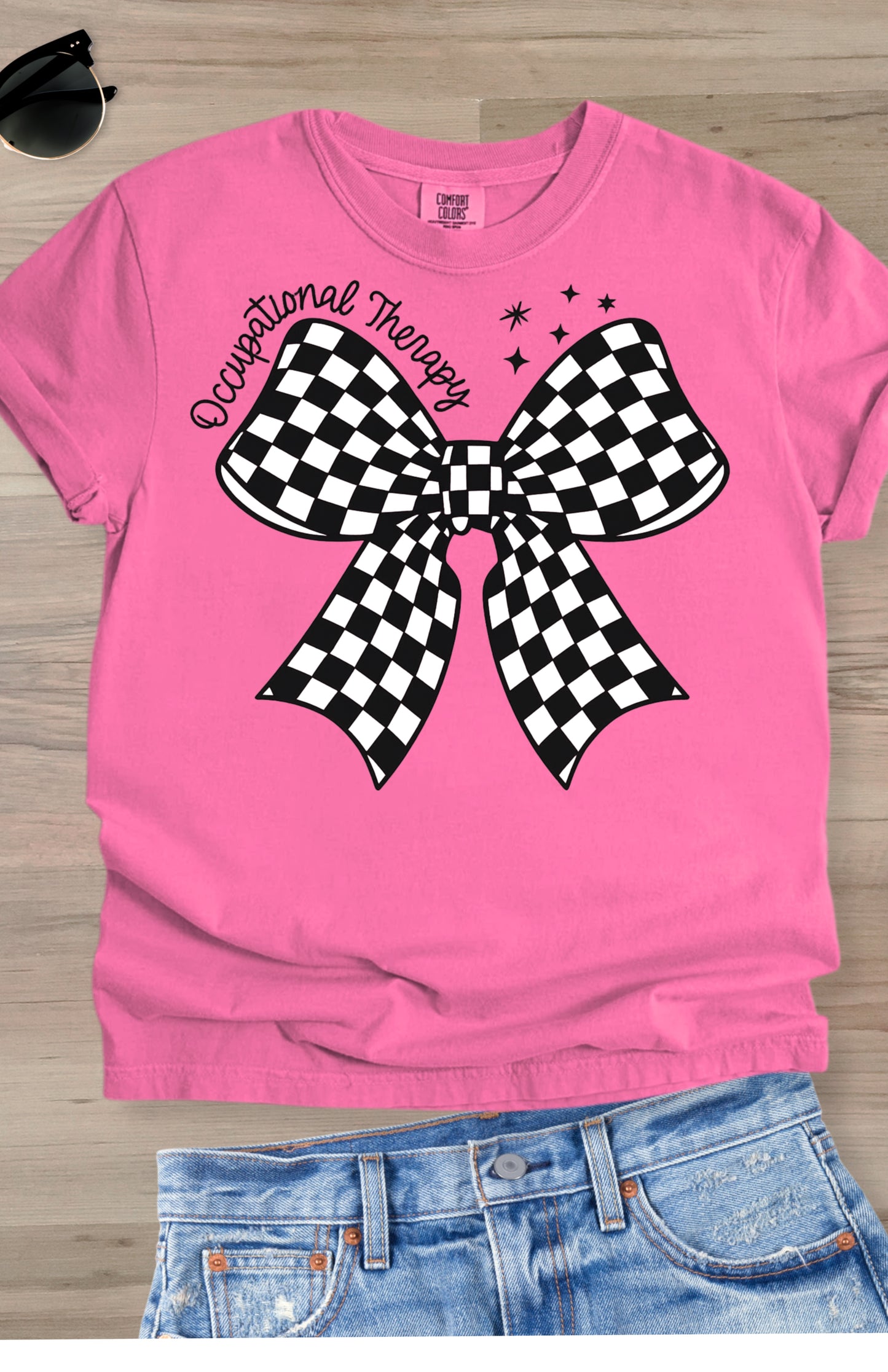 Checkered Bow OT tee