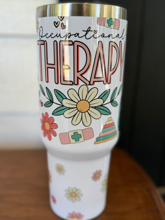 Tumbler: 40oz: Occupational Therapy Daisy