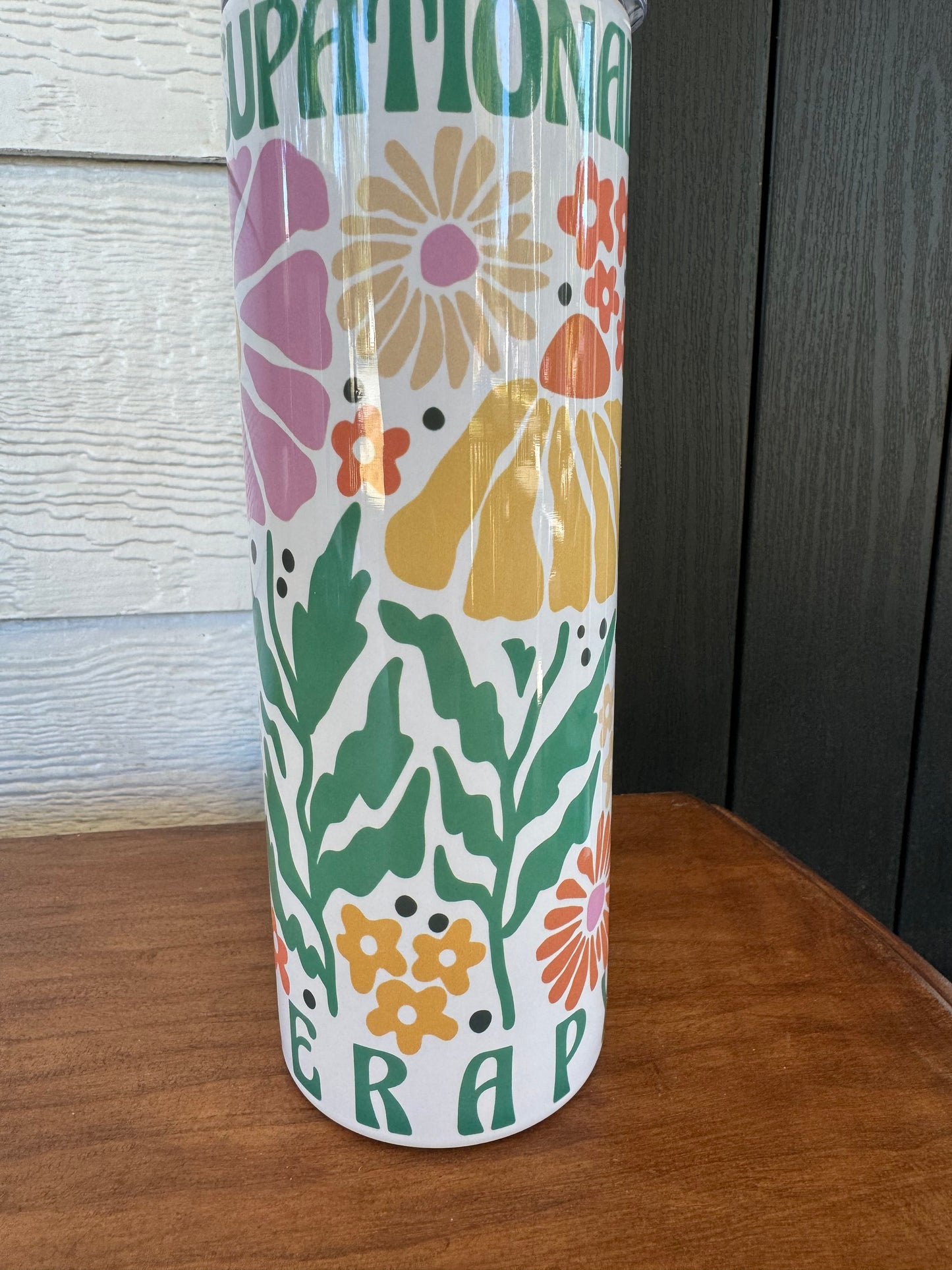 Tumbler: 20 oz Retro Floral Occupational Therapy