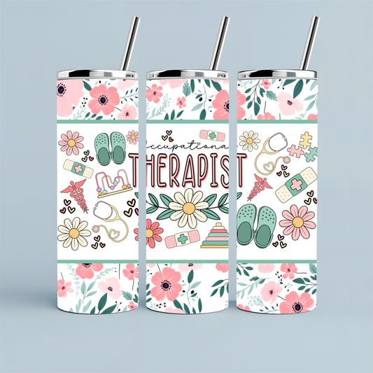 Tumbler: 20 oz Occupational Therapist Daisy