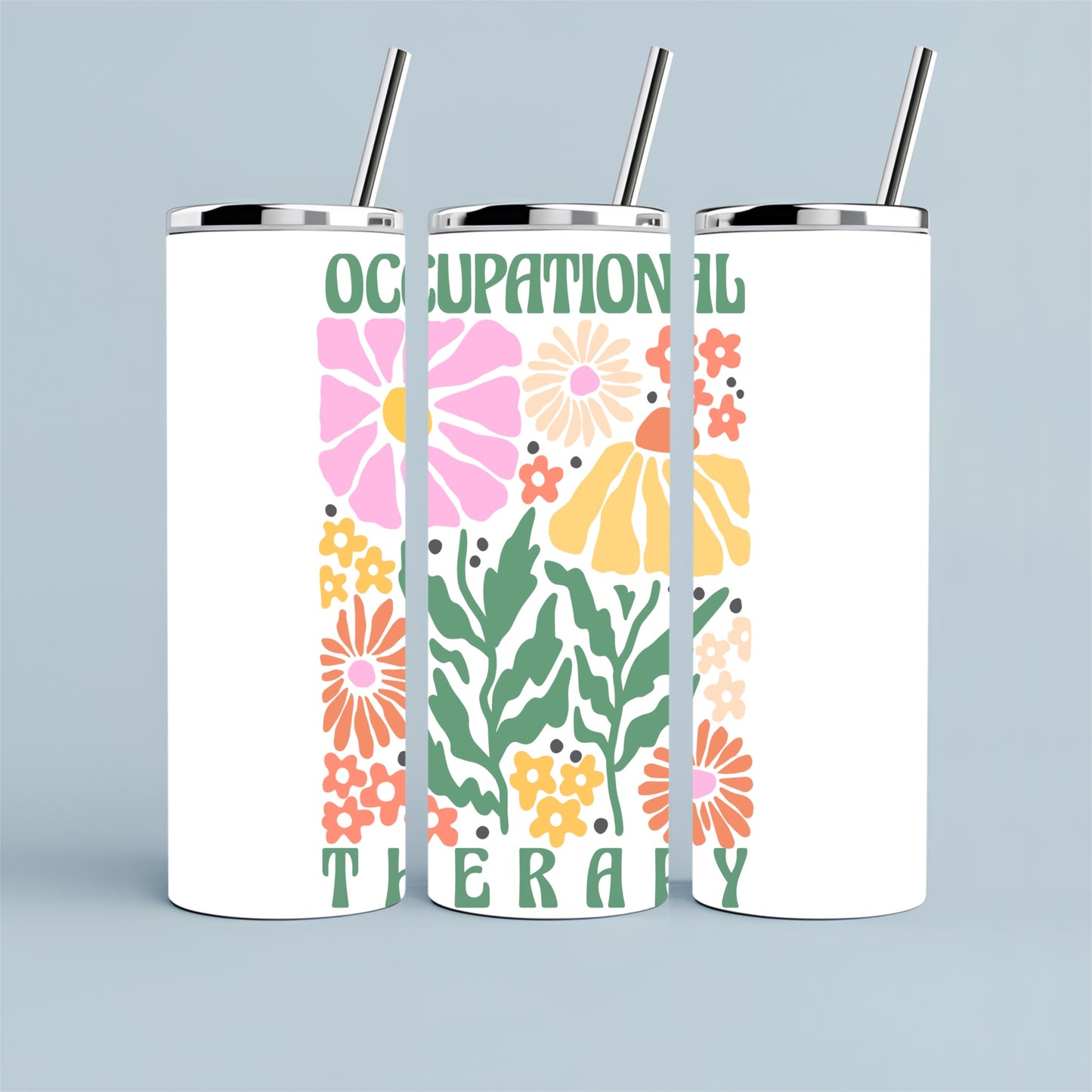 Tumbler: 20 oz Retro Floral Occupational Therapy