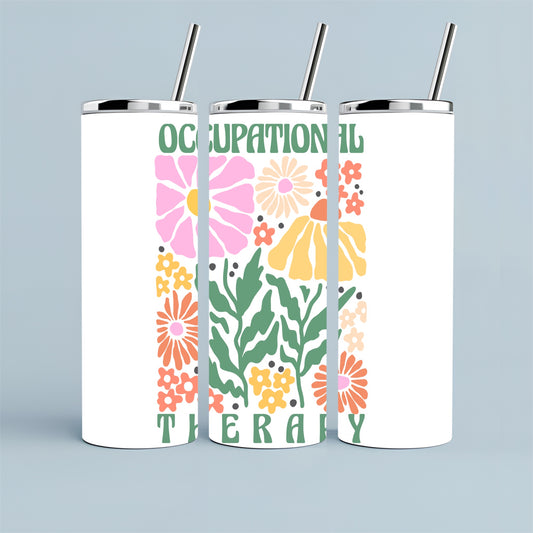 Tumbler: 20 oz Retro Floral Occupational Therapy